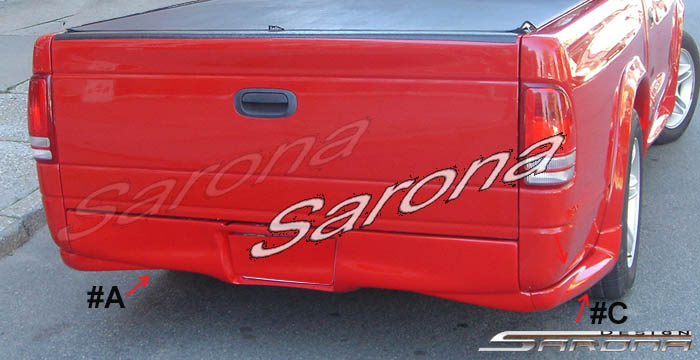 Custom Dodge Dakota  Truck Rear Lip/Diffuser (1997 - 2003) - $390.00 (Part #DG-008-RA)